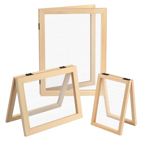 Fansunta 3 Pcs Wooden Frame for Paper Making - DIY Paper Craft Screen Mould in 3 Sizes (5