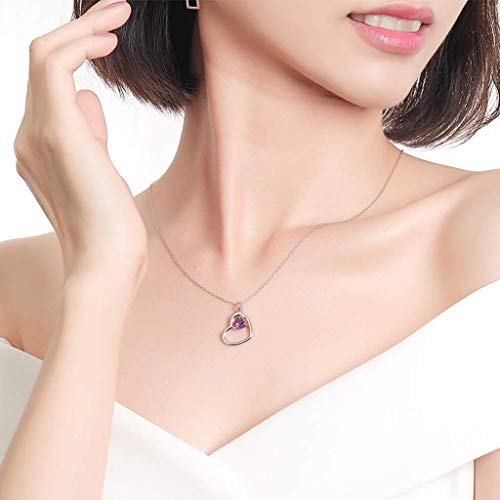 Collier double cœur améthyste naturelle de qualité supérieure bijou romantique - 5