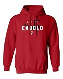 KING THREADS Belgian Soccer Player Air Embolo Unisex Hooded Sweatshirt (Red, X-Large)