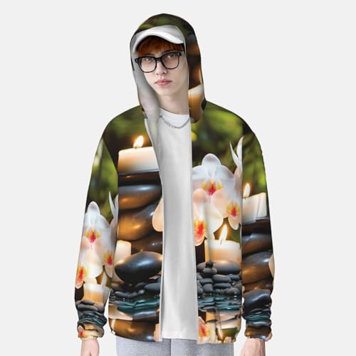 Chaqueta de protección solar con capucha negra miniatura 3