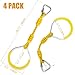 Swing Ninja Ring Indoor Outdoor Backyard PlaySet Fitness Gymnastic Training Equipment, 4 Pack Yellow Hanging Jungle Gym Fist Trapeze Monkey Bars Climbing Ring Ninja Warrior Obstacle Course Attachments