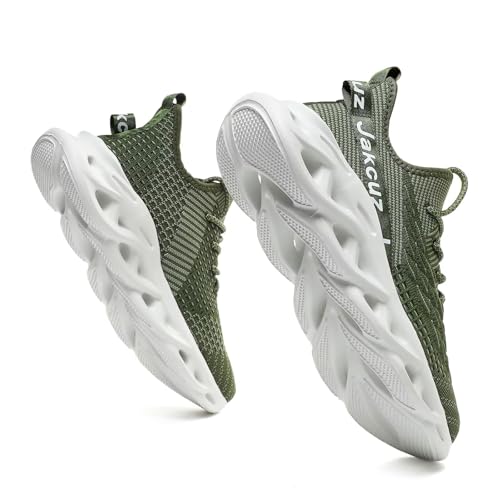 Image of Jakcuz Plus Size Men's Lightweight Walking Shoes Mesh Fish Scale Pattern Fashion Sneakers