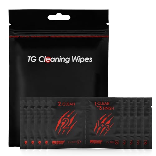 Thermal Grizzly TG Cleaning Wipes (10 Pcs - 20 Wet & 20 Dry Wipes) - Clean and Degrease Surfaces...