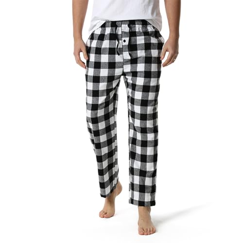 yolsun Adult Plaid Pajama Pants Long Drawstring and Pockets Sleepwear Pants