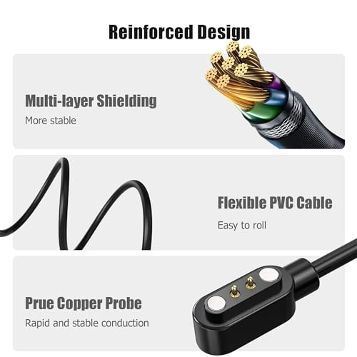 Blueshaweu Ladekabel Kompatibel mit ANCwear Open Ear Kopfhörer V7, Kabel Ladegerät Ladestaion für ANCwear V7 Kopfhörer (schwarz)