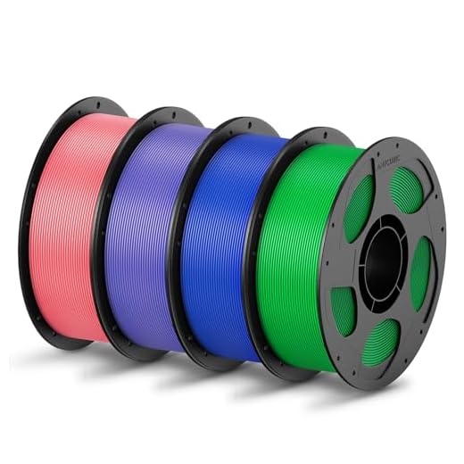 ⚡ ANYCUBIC PLA Filament 1.75mm Bundle, 3D Printing PLA Filament 1.75mm Dimensional Accuracy +/- 0.02mm, 1KG Reusable Spool (2.2 lbs), 4KG Pink + Purple + Blue + Green