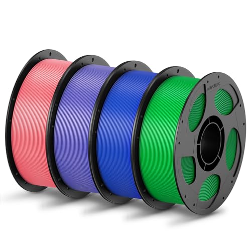 Image of ANYCUBIC PLA Filament 1.75mm Bundle, 3D Printing PLA Filament 1.75mm Dimensional Accuracy + /- 0.02mm, 1KG Reusable Spool (2.2 lbs), 4KG Pink + Purple + Blue + Green