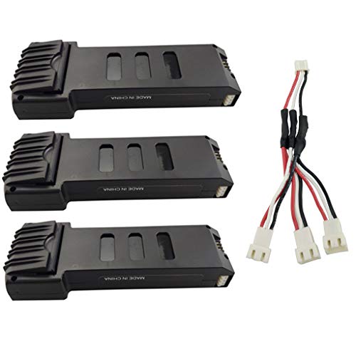 Fytoo 3PCS 7.4V 1200mah Lithium Battery with 1 to 3 Charging Conversion line for E511 E511S Folding Quadcopter Spare Parts Remote Control Helicopter Battery