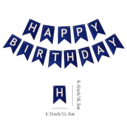 Image of Blue Happy Birthday Banner Birthday Banner Decoration DIY Party Decoration