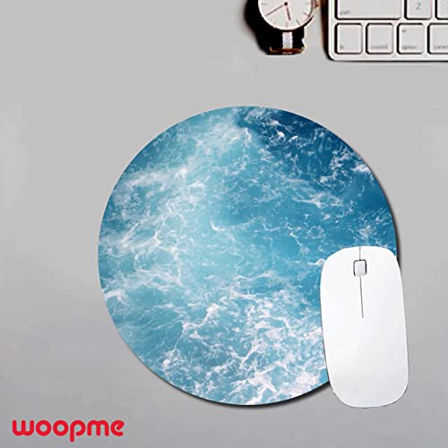 woopme® Blue Ocean Nature Sea Scenery Theme Printed Mouse Pad for Office Gaming Professional Computer Laptops PC Round Shaped Rubber Base Mouse Mat... - Image 2