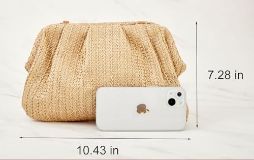 Image of BRYCTSISEN Women Straw Beach Clutch Purse Handbag Summer Elegant Vacation Style Shoulder Bag Crossbody Bag