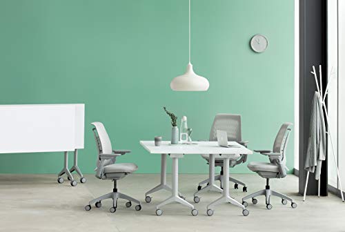 Image of Allsteel Light Gray Mimeo Task Chair with Lumbar, Weight-Activated, Mesh Back and 4-D Adjustable Arms