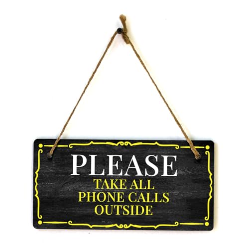 Panneau suspendre Please Take All Phone Calls Outside signalisation porte bureau