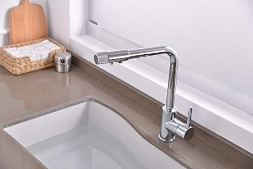 Grifo con Filtro de Agua Potable, Mezclador de Cubierta, Cromado, de un Solo Orificio, purificador de Agua de 3 vías, Mezclador de Cocina