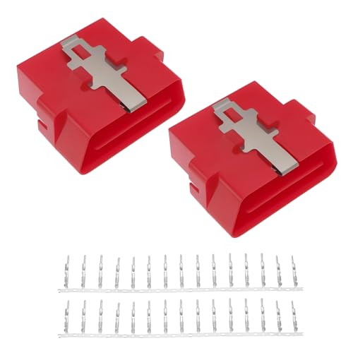 ECSiNG Juego de 2 Herramientas de Diagnóstico para Coche OBD2 Conector Extensor de Diagnóstico de Vehículo OBD2 de 16 Pines Macho Adaptador de Conector de Extensión de Diagnóstico