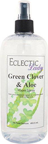 Green Clover and Aloe Room Spray, 16 Ounces, No Artificial Colors, Parabens, or Preservatives - Fragrant Aromatic Room Mist For Home, Room, Office