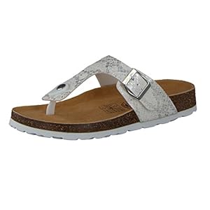 Camprella Dames diep voetbed slippers teenslippers zilver
