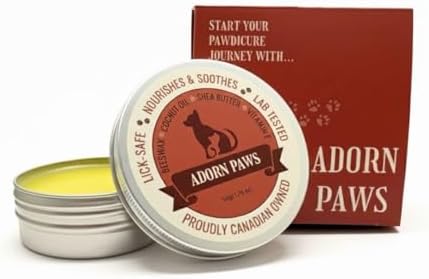 Dog Paw Balm for Winter, Strictly lab-Tested, Lick-Safe, Protection for Dry, Cracked Paws & Nose, (Canadian Owned Company, 2026 Formula) 1.76oz AdornPaws