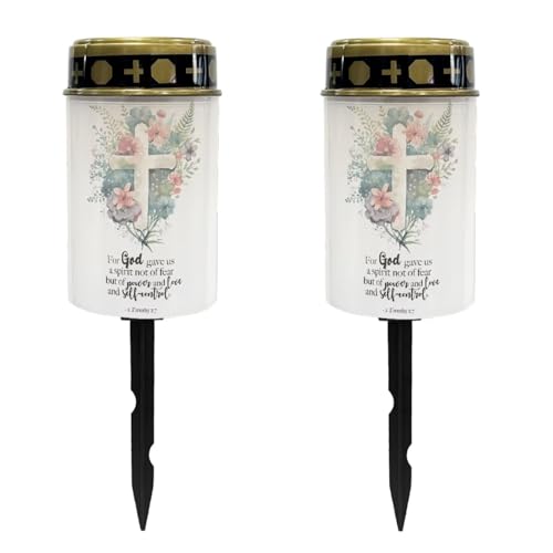 Croix solaire pour tombe fleurie décoration de jardin de recueillement et prière