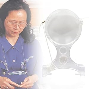 Elderly Chest Rest 3X Magnifier – 2 in 1 Hand Free Neck Wear Magnifying Glass Visual Aids for Seniors Low Vision