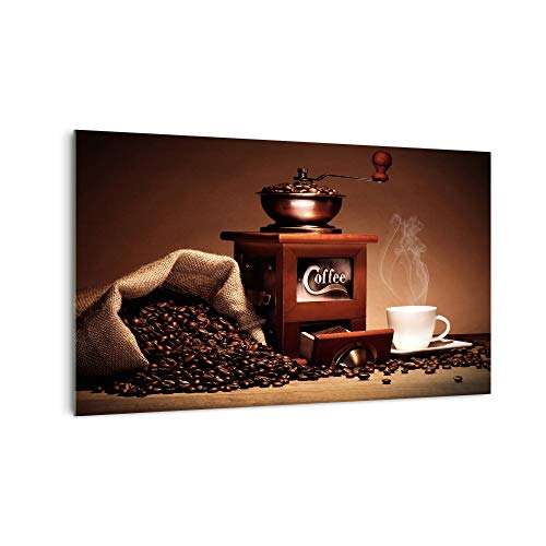 Küchenrückwand 'Kaffeemühle Bohnen' in div. Größen, Glas-Rückwand, Wandpaneele, Spritzschutz & Fliesenspiegel