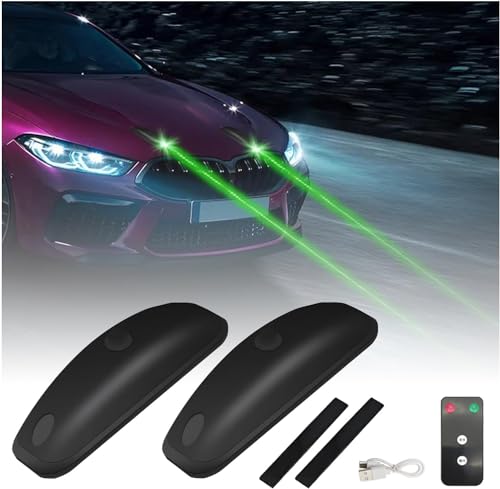 Image of 2PCS Car Roof Laser Lights Remote Long Dynamic Green Laser Light (black 2pcs)