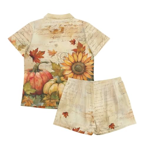 Image of Women's Short Sleeve Sleepwear Pajamas Nightwear with Pockets