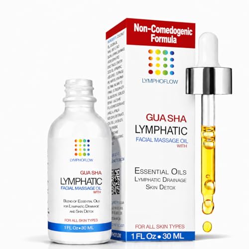 Bruizex Lymphatic Drainage Oil for Face & Neck Massage, Coconut & Jojoba Oil for Skin Facial Oil for...