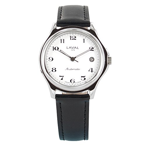 Montre automatique homme cadran blanc dato 3H bracelet synthétique