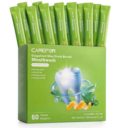 Image of Travel Size Mouthwash Alcohol-Free Gentle Mini Individual Portable 60 Packs