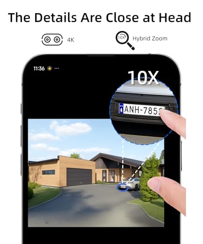ZHXINSD Dual Lens 4MP+4MP Security Camera System Outdoor Wireless — view 3