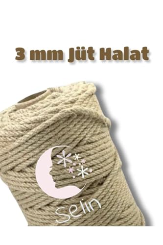 3 Mm 100 Metre Jüt Halat - Kendir Halat - Dekor İpi