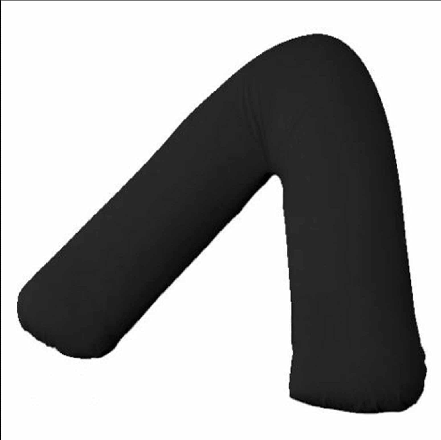 UK V SHAPED PILLOW CASE COVER PREGNANCY MATERNITY ORTHOPAEDIC SUPPORT NURSING (Black)