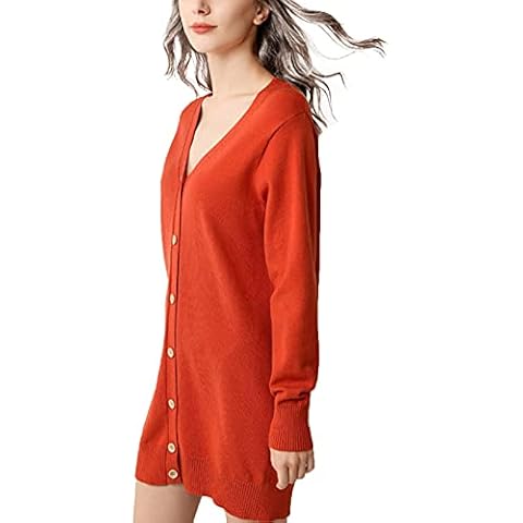 Wotcsil Women Long Knit Cardigan Sweater Button Down Open Front V-Neck Long Sleeve Loose Casual Cover