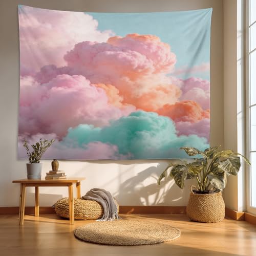 Tapisserie murale pour masquer un mur nu ou grand tapis de pique-nique pastel 150x215