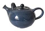 Töpferei Annett Fischer Teekanne handgetöpfert Keramik Höhe 14 cm Volumen 1300 ml (Blau)
