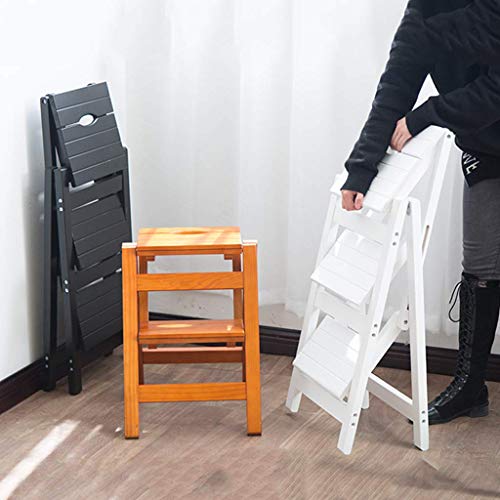 Marchepied pliant en bois tabouret escalier 2 en 1 - 5