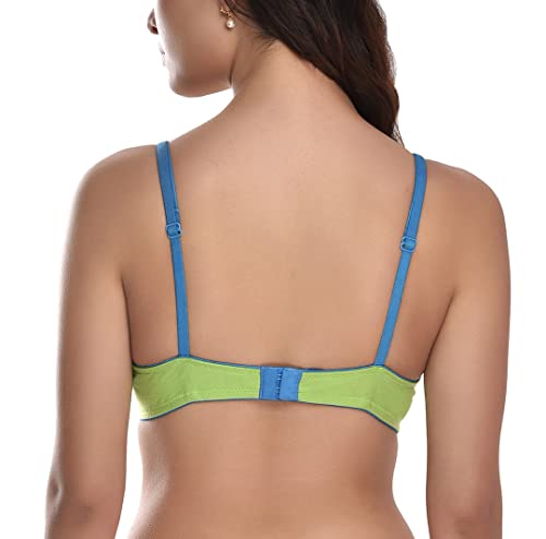 Image of StyFun Women Cotton Non-Padded Non-Wired Seamless Everyday Bra Multicolor Cup- B See Main Image to Check How Many Bras You Will Get
