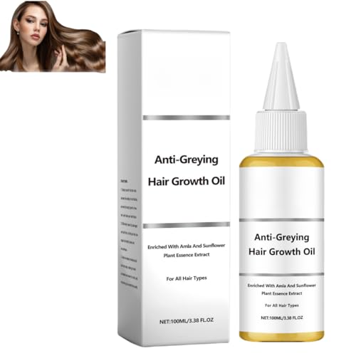 Aceite para el cabello anti-canas, aceite para el cuidado del cabello para hombres y mujeres, esencia de aceite para el cabello de romero, esencia nutritiva anticaída del cabello, con esencia para el