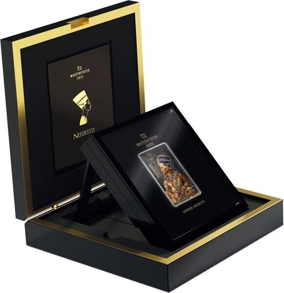 Nefertiti Masterpieces Set 200 Gram Silver 10 Gram Gold Coin Solomon Islands 2022