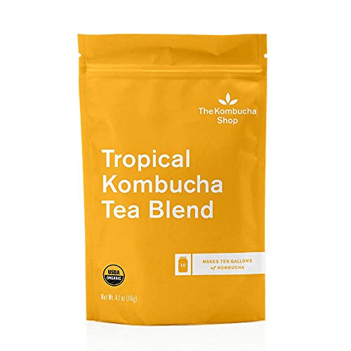 The Kombucha Shop - Tropical Flavor - Organic Black Loose Leaf Tea Blend - Makes 10 Gallons of Kombucha Tea