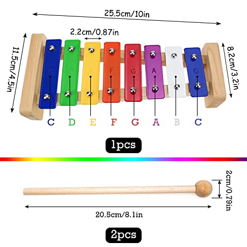 Xilofono Legno per Bambini 1 2 3 4 Anno e Oltre