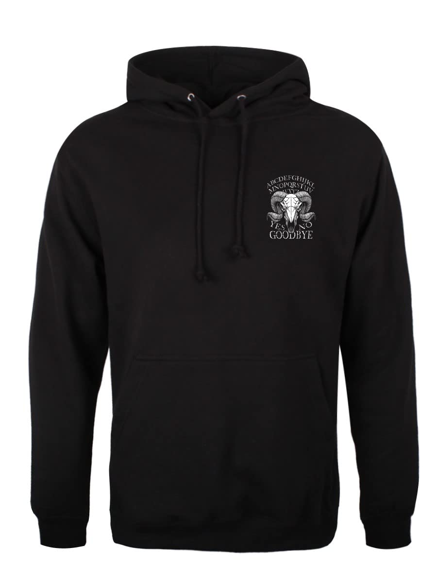 Sweat à Capuche Noir imprimé ésotérique Sweat-shirt Gothique Grindstore Homme Ram Skull Ouija