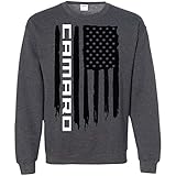 Wheel Spin Addict Men's Camaro Flag SS RS LT1 ZL1 Sweatshirt Dark Heather
