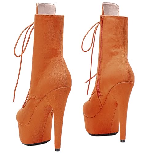 Image of WUXIN H&P 6 in Pole Dance Boot Shoes For Women,Exotic Stiletto Shoes Platform,Stiletto Platform Pole Dancing Ankle Boots Heels