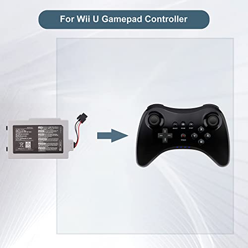 Image of Replacement Battery WUP-013 WUP-010 Compatible with Wii U Gamepad Controller with Tools