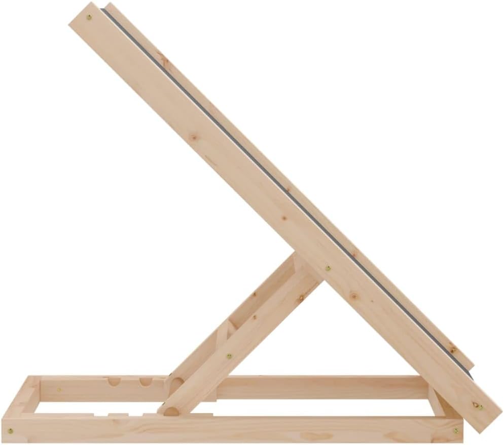 Grey Solid Fir Wood Dog Ramp Foldable 27.6 x 13.8 in with Anti-Slip Base, Adjustable Height for Pets Indoor Outdoor Use, Portable Pet Ramp for Beds Couches Vehicles, Durable