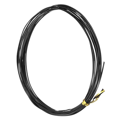 Image of uxcell 1 Rolls 24 Gauge Flat Aluminum Wire, 16.40 ft Soft Craft Wire for Flower Bonsai Crafts Carving DIY Bezel Sculpting Gem Metal Wrap, Black