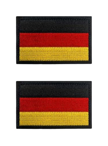 Dimensioni: 5 x 3 cm. 2 pezzi 5 x 3 cm Mini bandiera della Germania ricamato distintivo hook and loop tedesche per vestiti, borse, zaini, uniformi, pettorina per cani, militare, tattica per esterni, jersey