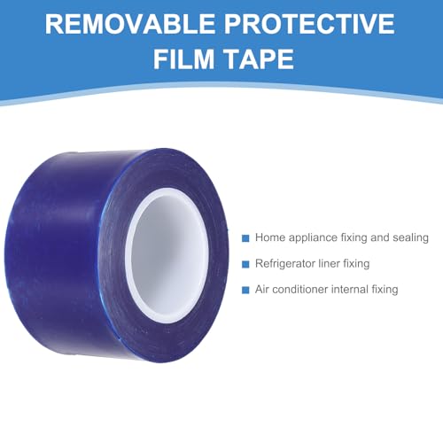 Image of PATIKIL Removable Protective Film Tape, 3 Inch x 656 ft PE Surface Protective Scratch Film Tape Roll for Furniture Electrical Appliances Plastic Hardware Medium Stickiness Blue